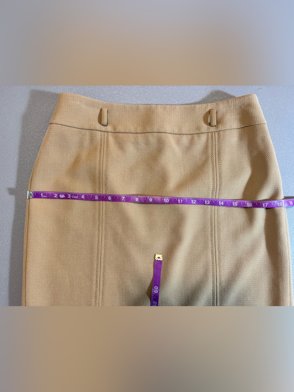 Ann Taylor LOFT Camel Colored Lined Pencil Skirt with Belt Loops Size 6 - Picture 4 of 12